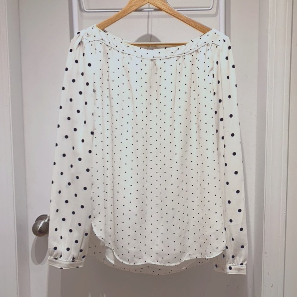 J. Crew polka dot blouse size large